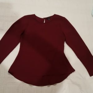 Ann Taylor burgundy petite top in size 2P.